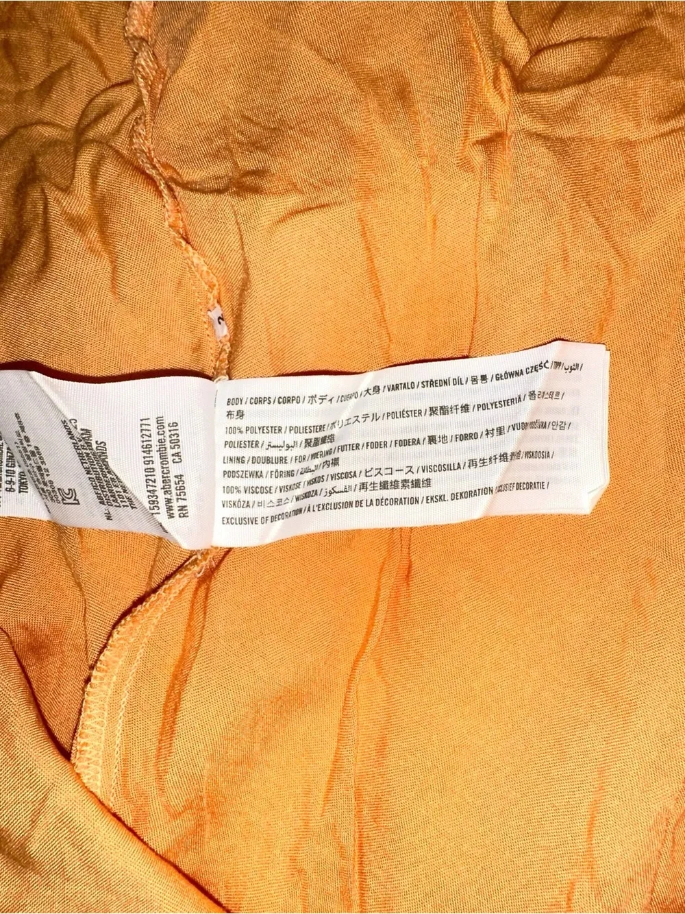Abercrombie & Fitch Peach V-Neck Tiered Fit and Flare Mini Dress LARGE